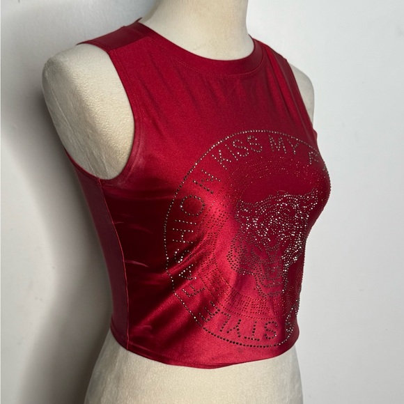 Kiss Me Women’s Satin Tank Top Zip Back Top Size M - Picture 3 of 8